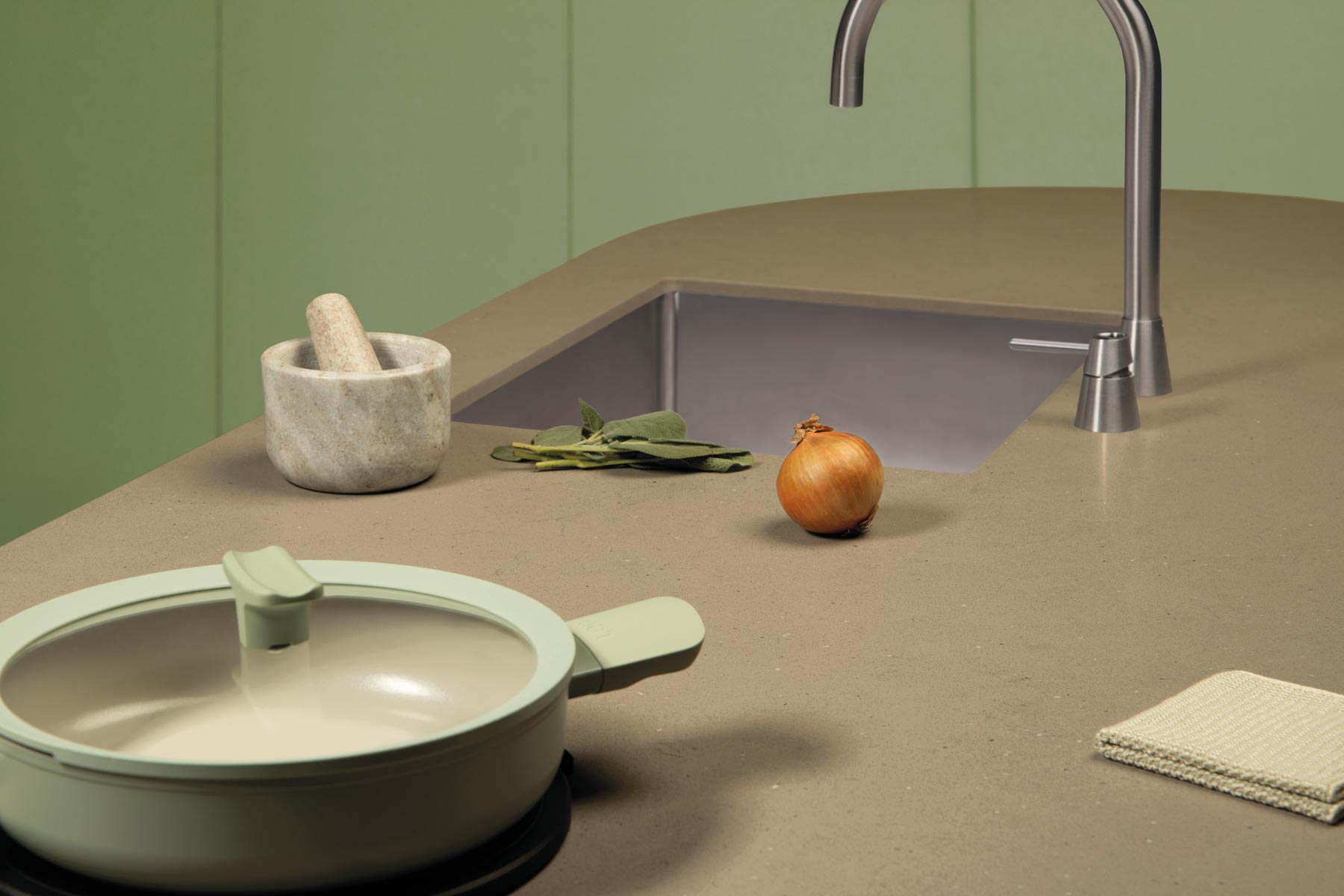 Nachhaltigen küchenarbeitsplatten Obsidiana Vulcano Warm